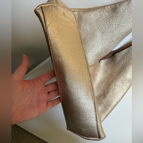 EUC Vince Camuto Gold Metallic Hobo Tote Bag - Picture 6 of 11